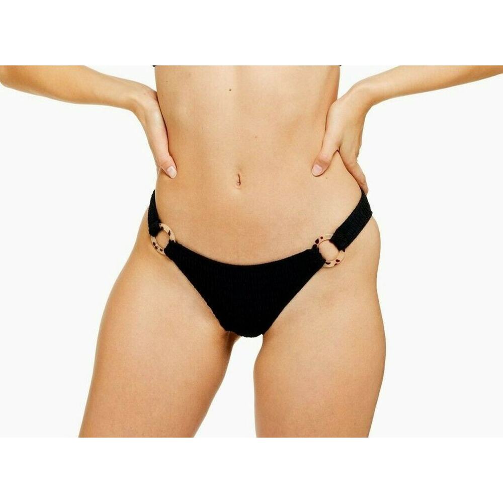 NWOT Topshop Shirred High Leg Ring Bikini Bottom Size 10